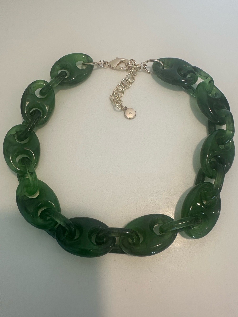 Emerald Resin Link Necklace for Women